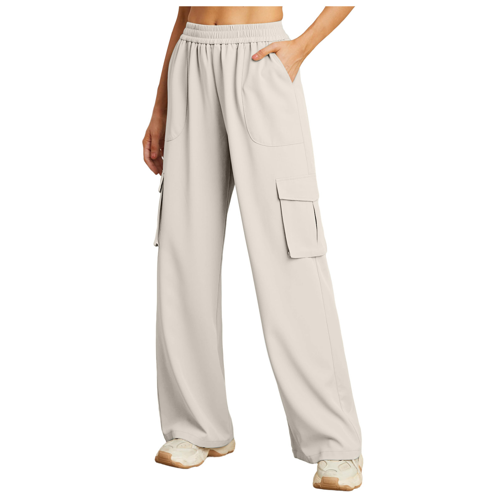 2024 Amazon, comercio exterior europeo y americano, nuevo estilo, bolsillo de color sólido, ropa de trabajo elástica, pantalones casuales