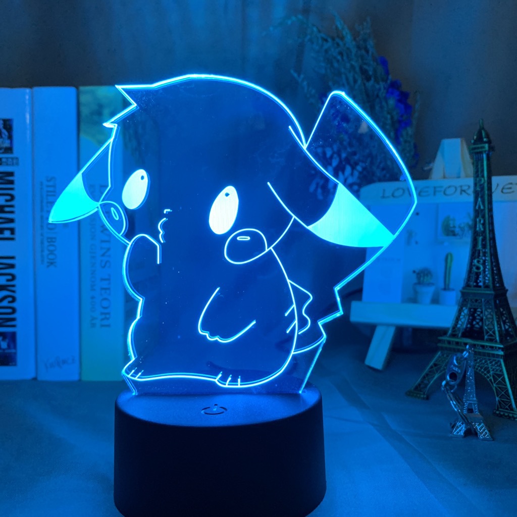 Baokemeng Pikachu 3D luz de la noche LED producto creativo mascota elfo regalo lámpara Mesa mágica bebé