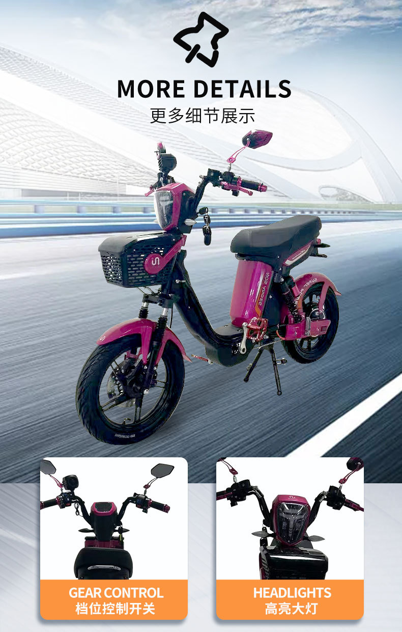 New Zealand Full-Container Electric Motorcycle 48V High-Power Foreign Commuter Small Cyclone Beach Scooter Electric Vehicle Cross-Border