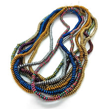 黑胆石隔片扁珠2/3/4/6/8/10/12mm多色五彩散珠DIY饰品隔珠批发