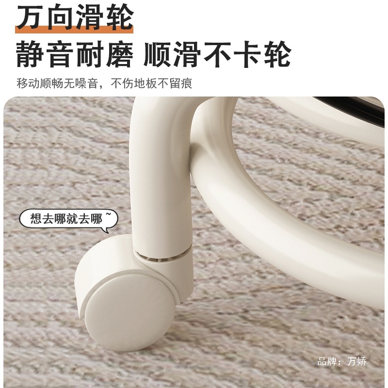 Small Stool with Swivel Wheels, Acrylic Transparent Chair for Rental Use, Cream-Style Shoe-Changing Stool for Home Use, Toddler Chair