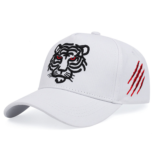 Men's Simple Style Tiger Embroidery Curved Eaves Baseball Cap display picture 6