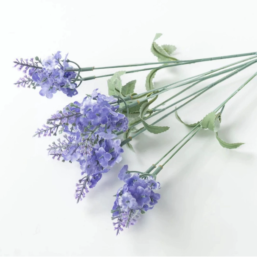 Artificial Lavender (Plaonus) 10-Head Potted Bouquet, Realistic Simulation, 15 cm
