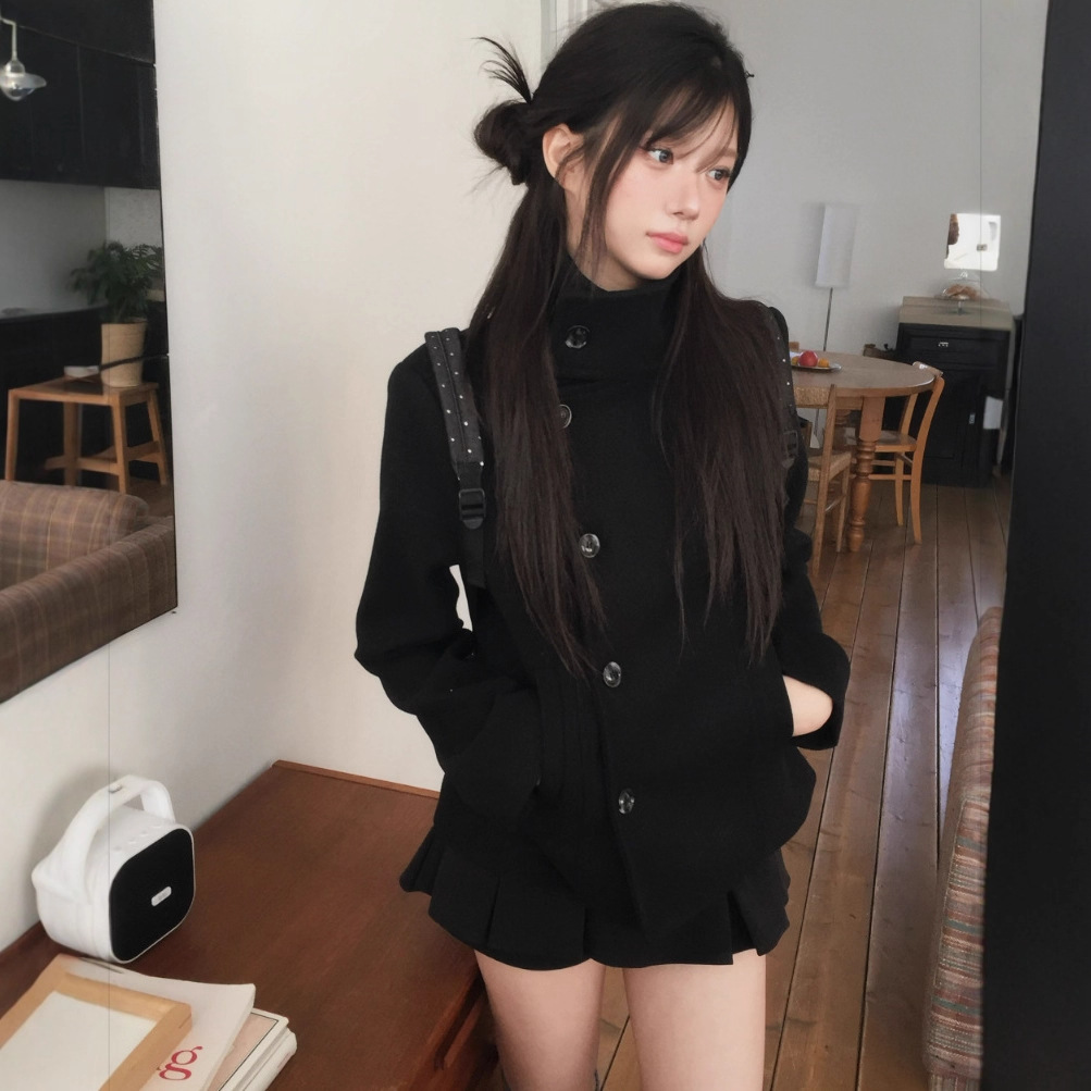 Brand winter design quilted keep warm woolen jacket, Korean style, trend of season