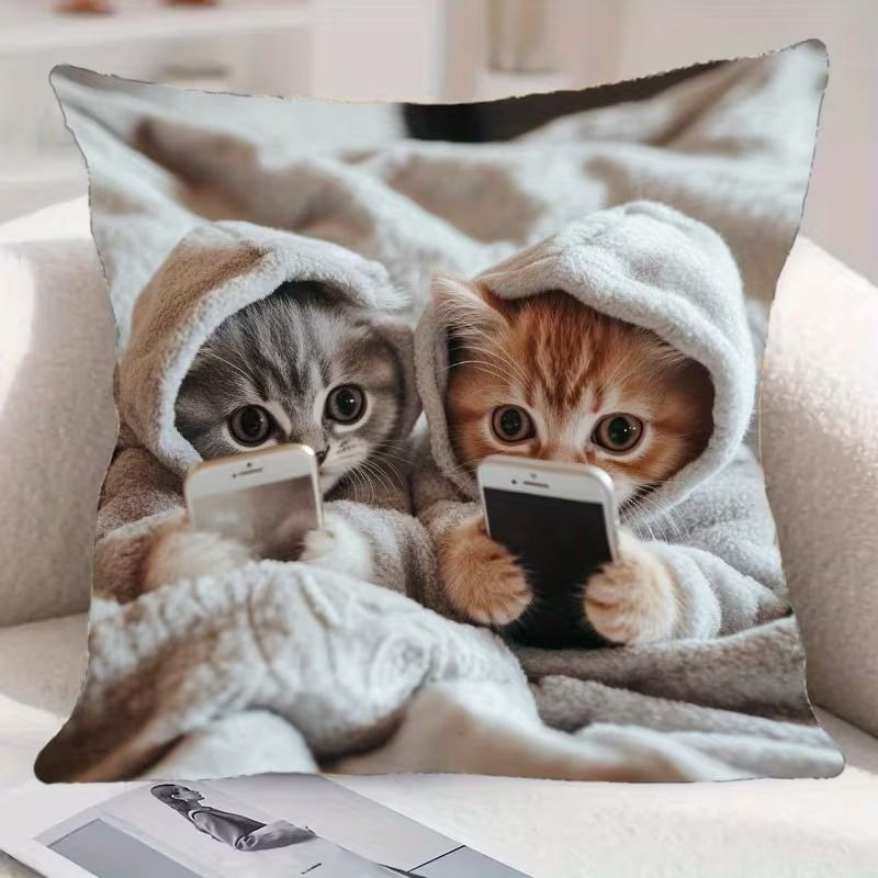 TEMU venta caliente gatos almohada lindo lindo lindo divertido animal almohada dormitorio hogar sofá decoración cojín cubierta al por mayor image 51