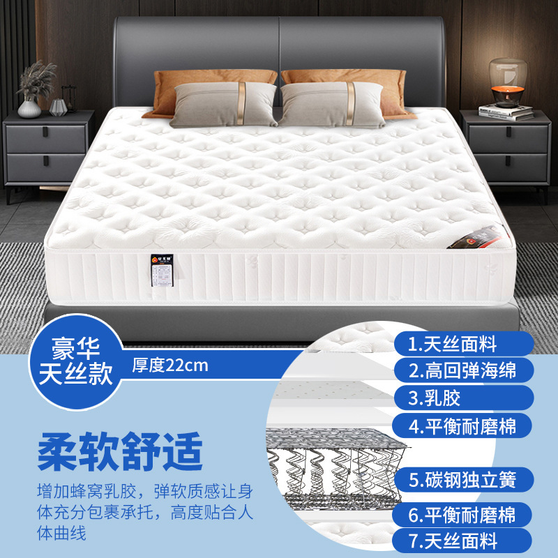 席梦思床垫软硬两用20cm厚1.8米1.5m家用宿舍经济型独立弹簧床垫|undefined
