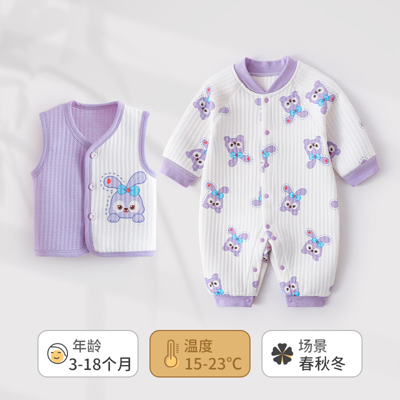 Ropa de otoño e invierno para bebés, monos de algodón puro para bebés, peleles cálidos y adorables de algodón acolchado para niños y niñas, mamelucos para recién nacidos.