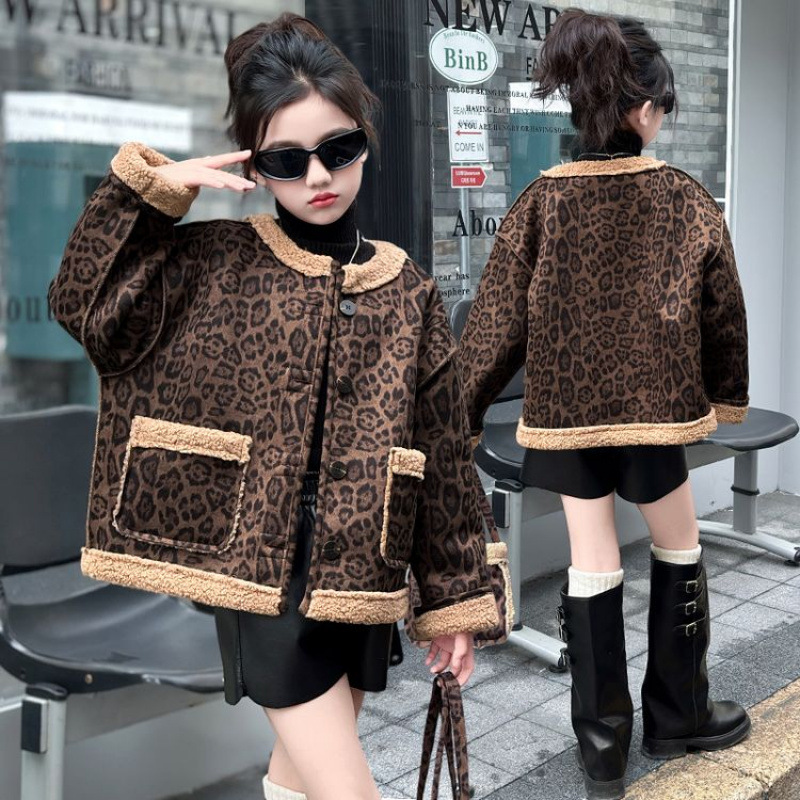 XINGLUOMENGBEI SAMENA 레오파드 무늬 양면 재킷 WT413