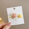 Hairgrip, cute bangs, rabbit, children's hairpins, hair accessory, new collection, with little bears, internet celebrity