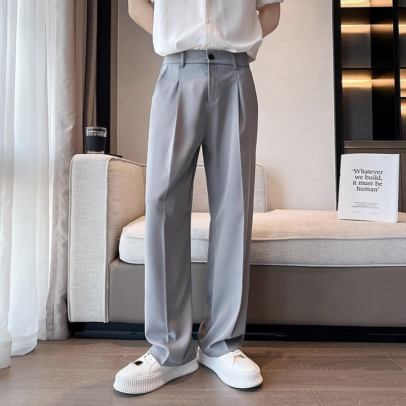 Cross-border spring and autumn style straight-leg loose casual versatile wide-leg floor-length trousers trendy and stylish long pants