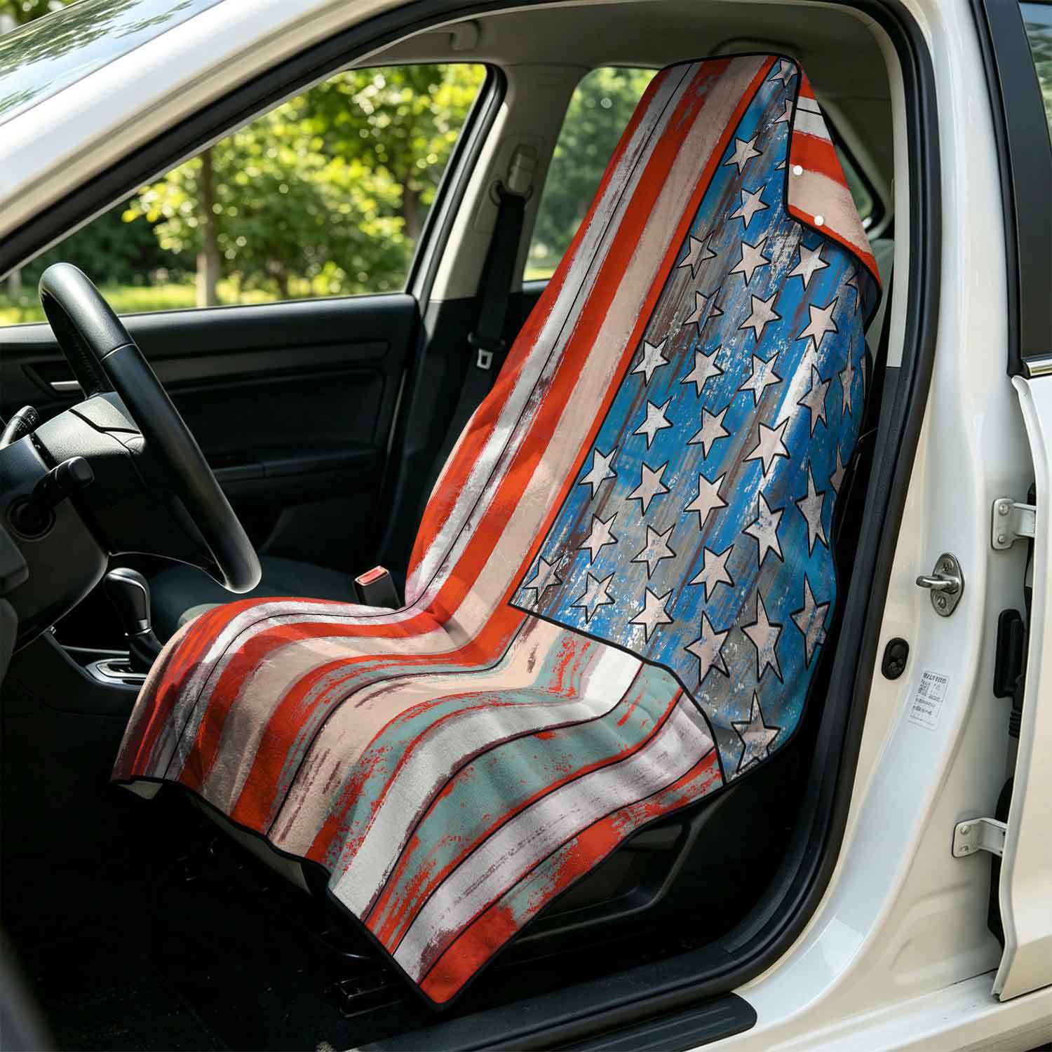 Printed bath towel and car seat cover 2-in-1, ultra-fine fiber outdoor beach and car dual-use universal seat cushion