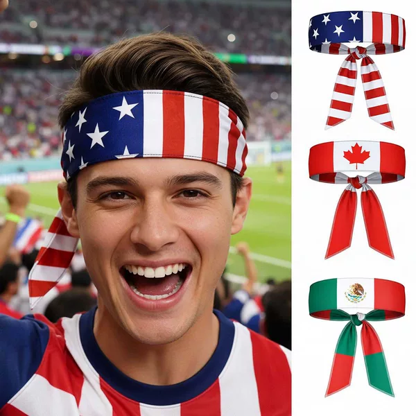 New Models of Fan Merchandise for the World Cup in the United States, Canada, and Mexico: Elastic Printed Yoga Headbands, Sweat-Absorbing Cycling Headbands
