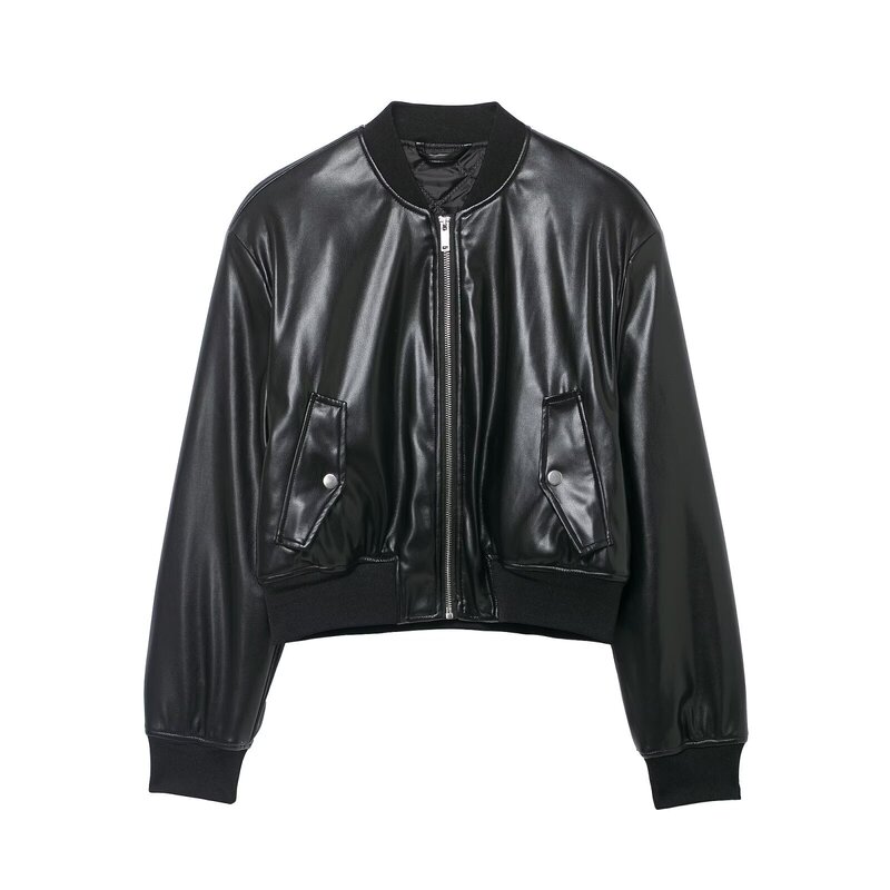 ZG foreign trade cross-border new women's clothing European and American style design loose-fitting aviator short jacket ZG foreign trade cross-border new women's clothing European and American style design loose-fitting aviator short jacket