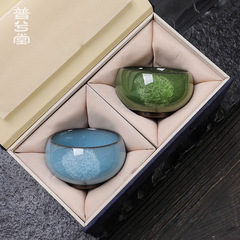 5ZV7開片冰花茶杯主人杯單杯個人專用茶具陶瓷功夫品茗杯斗笠杯喝