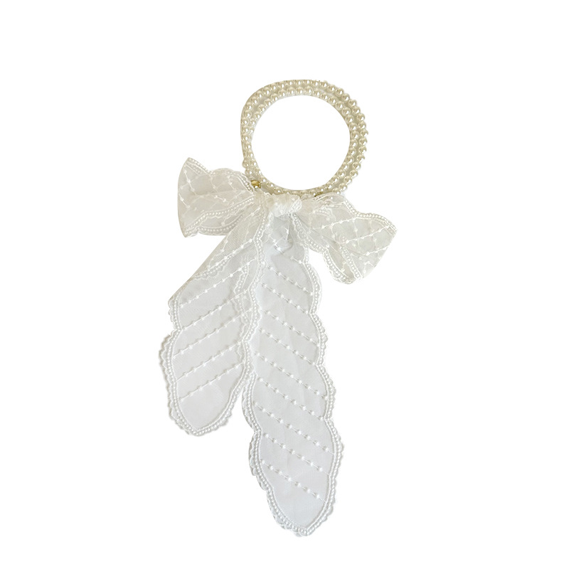 Collar de perlas Nueva bufanda de seda de encaje con cadena de clavícula francesa