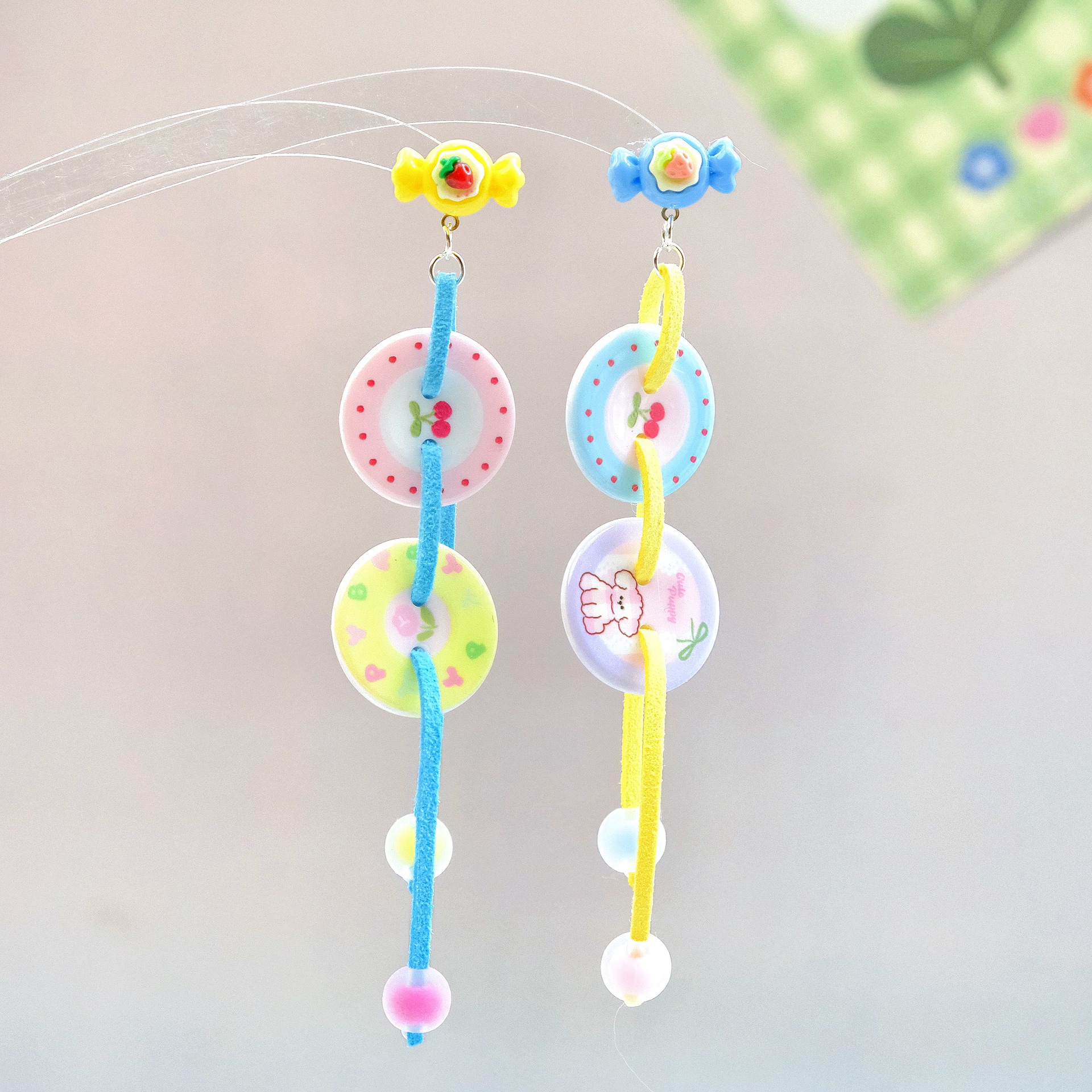 새로운 둥근 체리 버튼 캔디 실버 바늘