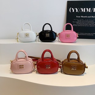 Korean Style Fashionable Girls' Shoulder Bag Simple Solid Color Stylish Mini Baby Handbag New Children's Bag