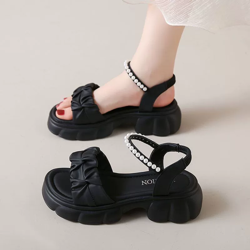 Ступать на фекалии с мягким дном беременных босоножки женщины носить на улице 2025 новая повседневная дикая плоская нескользящая модная обувь