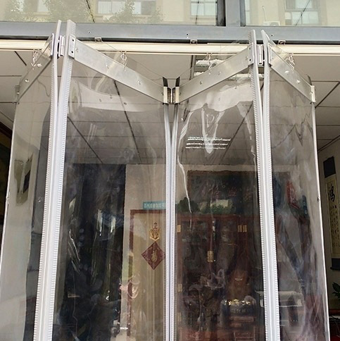 Sliding Door Partition Soft Door Curtain Magnetic Pvc Sliding Folding High-Transparency Windproof Heat-Insulating Movable Door Curtain