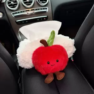Cute Apple-shaped car tissue box cover for armrest box, creative car tissue box, car tissue pack, cross-border