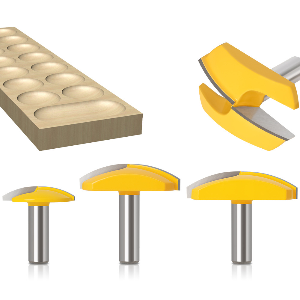 1/2柄薄型圆底刀碗型刀雕刻机木工铣刀镂铣刀木工雕刻刀黄漆