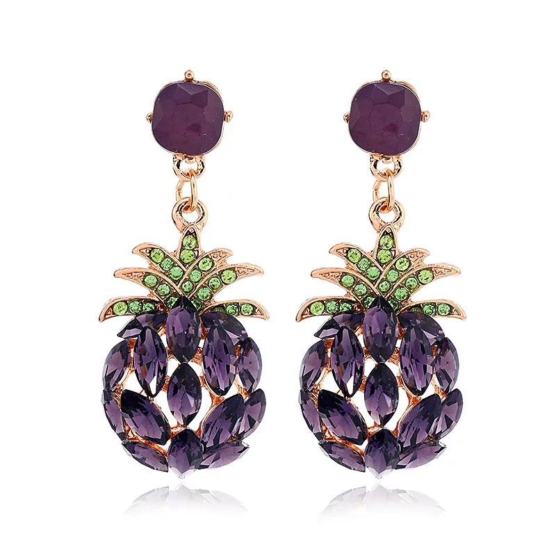 (Cross-border trading), fashionable creative universal accessory, purple earrings, European style, factory direct supply