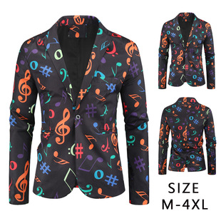 2022 Foreign Trade Spring and Autumn New 3D Printed Suit Jacket Men's Fashion Casual Suit Top