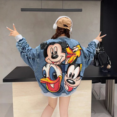 欧货潮牌米奇四宫格棒球服外套女2025春装宽松设计感百搭夹克上衣