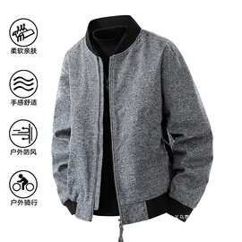 3D图【多组风格图片 】M-8XL大码夹克外套男简约时尚青年商务棒球