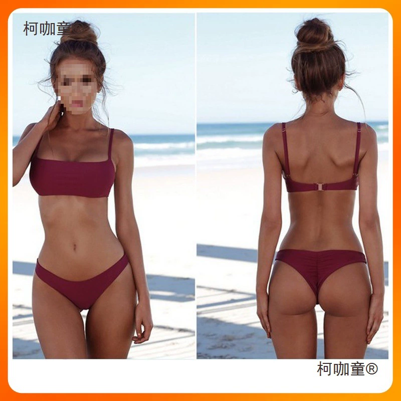 Сексуальный раздельный цветной купальник, 2019 год, Aliexpress, Wish, европейский стиль, утягивающий эффект