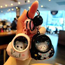 卡通发光背包小猫小熊小夜灯钥匙扣创意学生书包挂饰六一礼物装饰