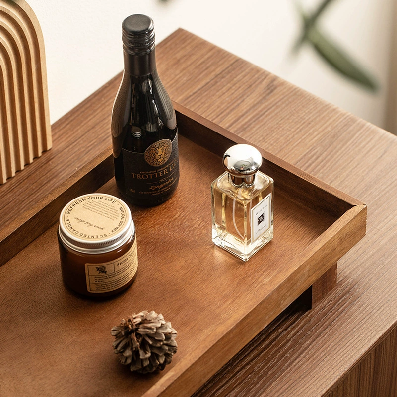 Chinese style walnut jewelry storage tray simple versatile multi-function light luxury home tea room solid wood storage tray