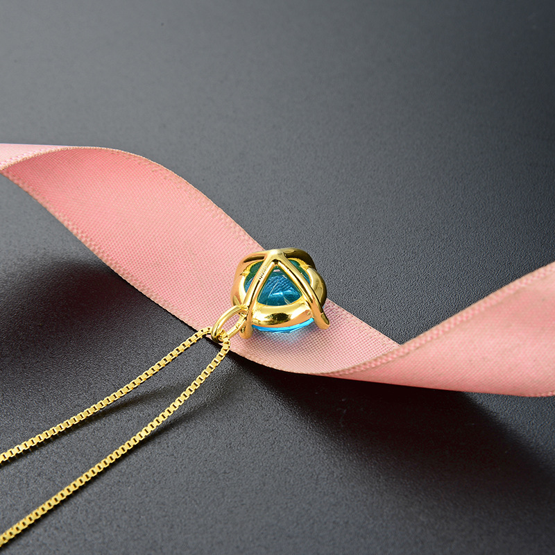 Joyería de moda transfronteriza accesorios redondos Cadena de clavícula estilo coreano s925 collar de cristal de plata Collar personalizado de las mujeres