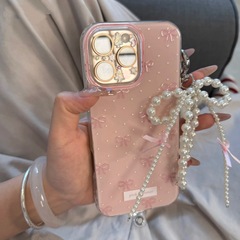 日韓満スクリーン蝶結びイラストストラップはiPhone15アップル16携帯ケース14promax新モデル13