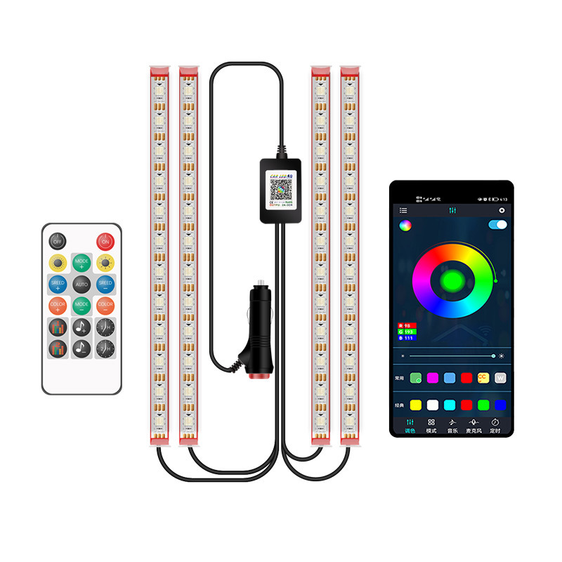 Luz de atmósfera de color fantasma de automóvil APP Bluetooth control remoto inalámbrico doble luz de atmósfera de control