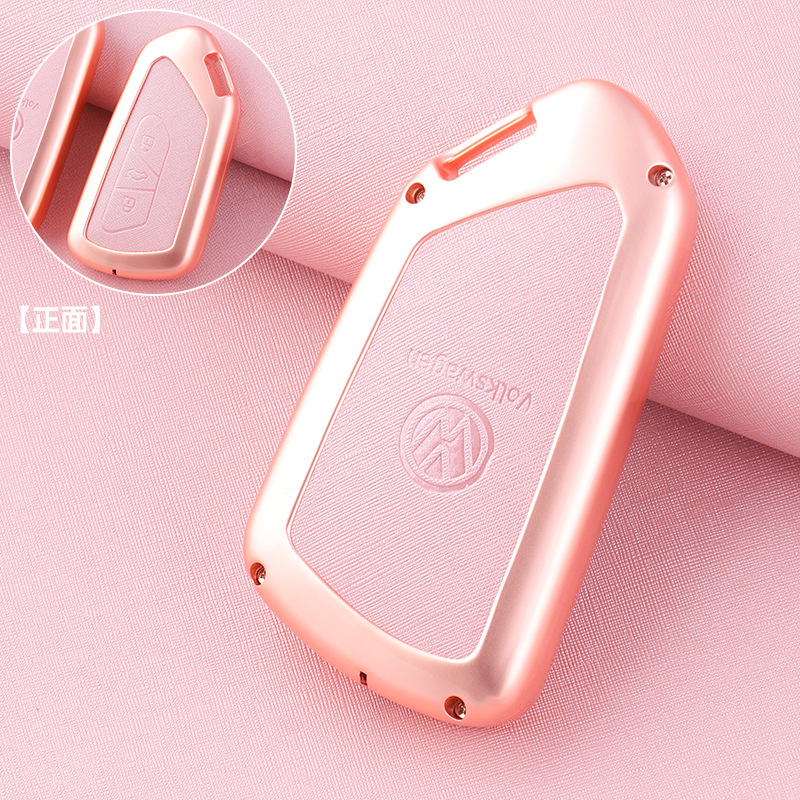 ZH 폭스바겐 D 모델 [로즈 골드-핑크 가죽] 싱글 메탈 케이스