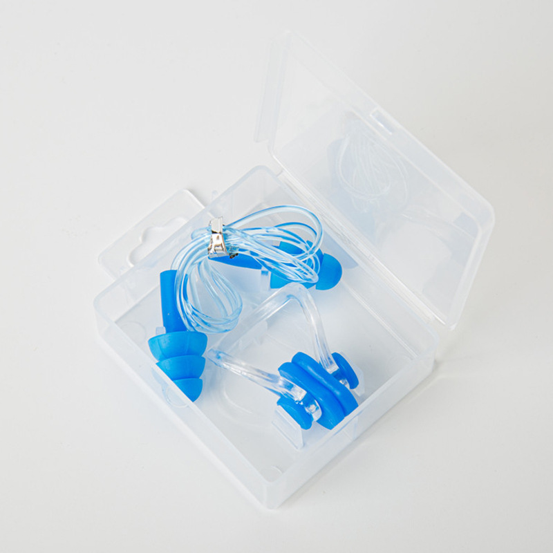 2025 直販水泳コード付き耳栓ノーズクリップ窒息防止独立箱入り水泳ノーズクリップ箱入り防水耳栓