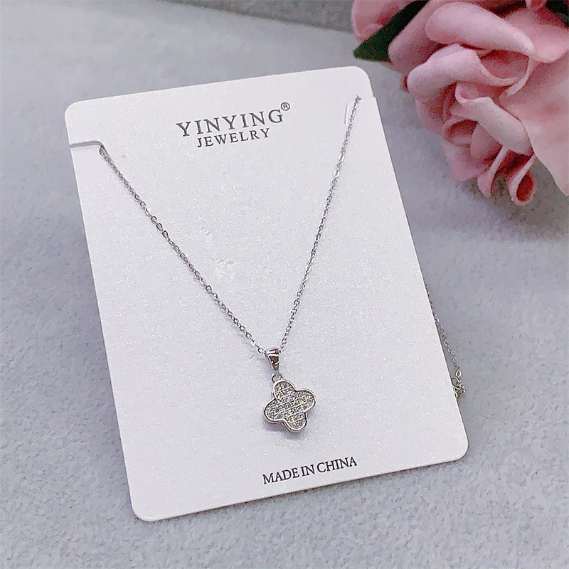 심플 큐빅 네잎 클로버