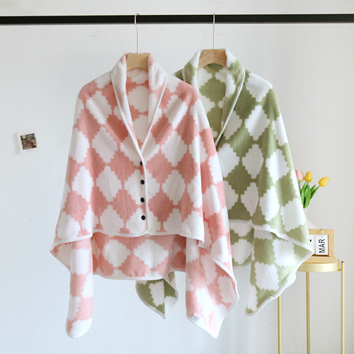 Thick Fleece Plaid Throw Blanket Coral Velvet Sofa Small Throw Blanket Afternoon Nap Office Scarf Air Conditioner Blanket Direct Factory Shipping