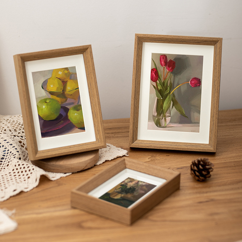 Hollow photo frame wooden table 6 inch 7 inch 8 inch 10 inch A4 wall solid wood Nordic creative wall frame wholesale