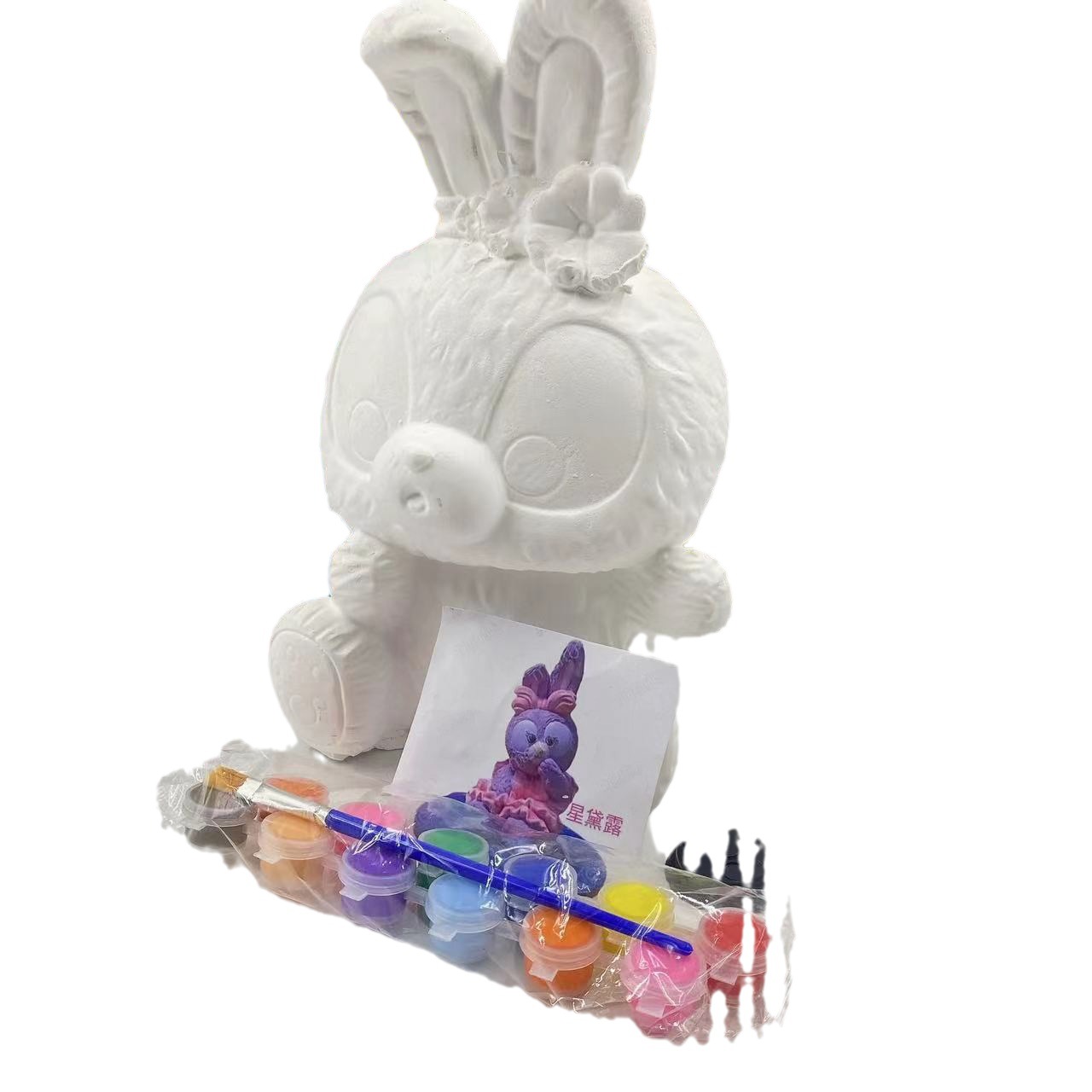 Niños de bricolaje para colorear yeso muñeca grande de dibujos animados para colorear alcancía hecho a mano creativo pintado al por mayor puesto blanco