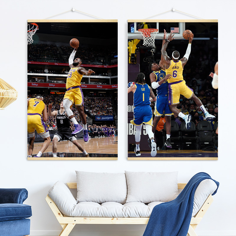 LeBron James poster hanging painting star NBA star bedroom bedroom bedroom decorative art mural scroll painting