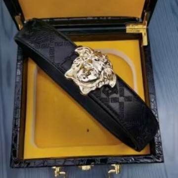 可代发斜纹美杜莎皮带男士商务正装西裤腰带潮流青年网红腰带|undefined