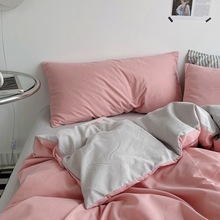 ins纯色四件套棉床上床单被套床笠床品学生宿舍三4件套裸kω