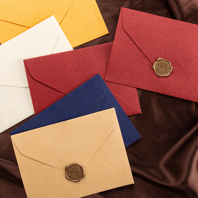 Linen Textured Letter Paper Set Western-style Triangular Envelope…