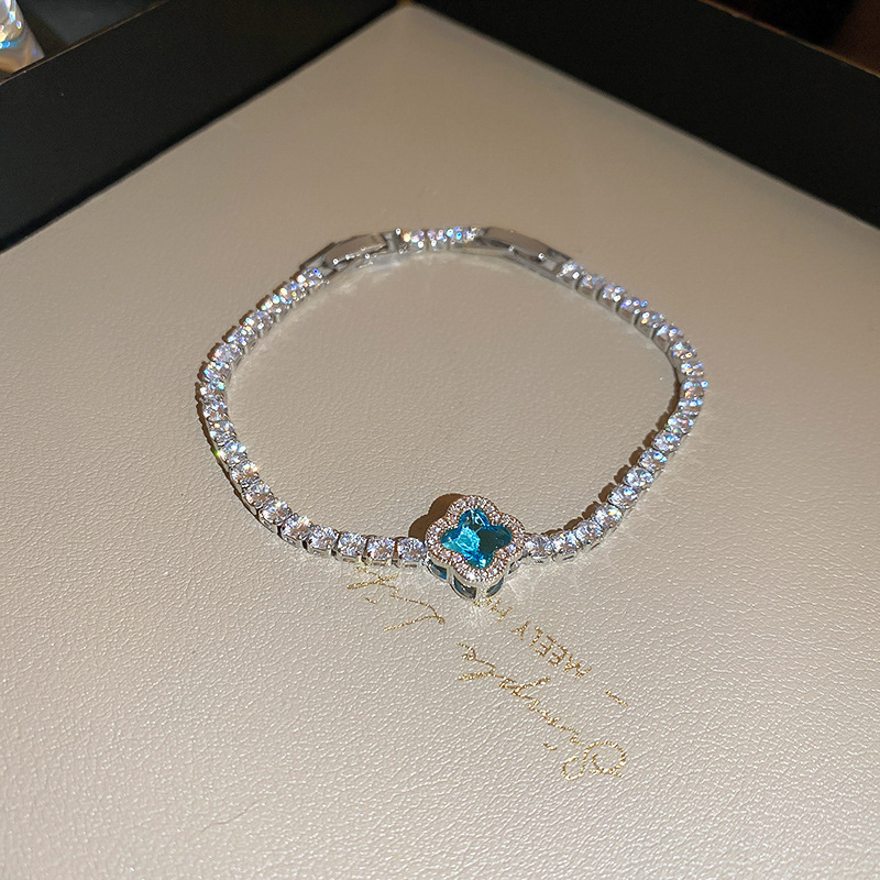 Pulseras de zircon azul marino frescas y lujosas pulseras de alta sensación 2026 nuevas joyas de moda de verano versátiles image 10