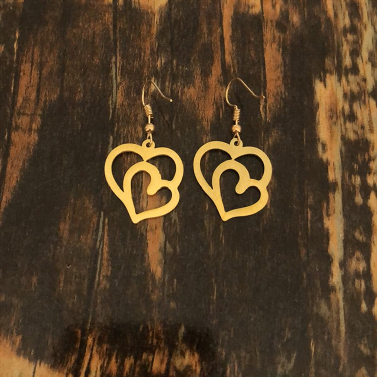 Drop Earrings Classification 1 Pair Fashion Cross Letter Heart Shape Stainless Steel Patchwork Drop Earrings
