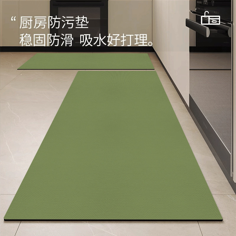 TEMU爆款热销纯色硅藻泥厨房吸水吸油两件套浴室耐脏地垫工厂直发|undefined