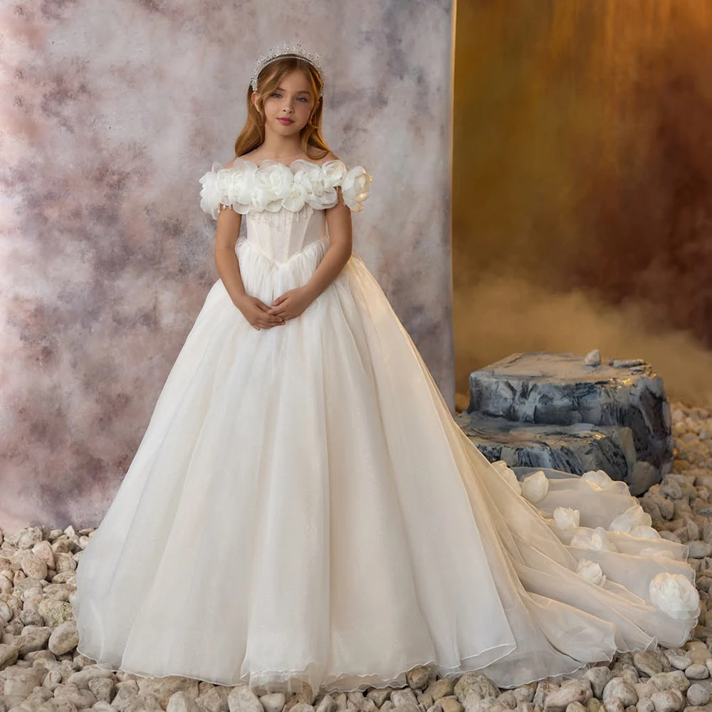 Girls' Lace Princess Dress Tutu Skirt Flower Girl Birthday Performance Outfit Wedding Costume Regular Thickness Polyester【Pre-sale | Ships In 15 Days】_voghion.com