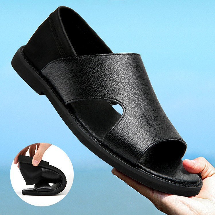 2025 Summer New Men's Hollow Breathable Wading Sandals Casual Shoes Fashion Roman Beach Shoes Open Toe Men's Shoes